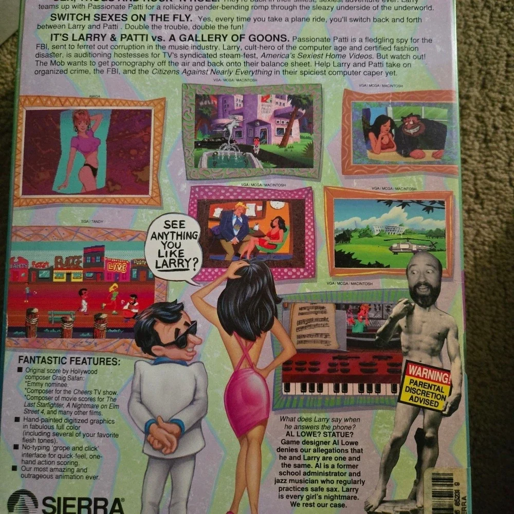 Leisure Suit Larry 5 Passionate Patti MS-DOS 3.5 Floppy Big Box Sierra Game
